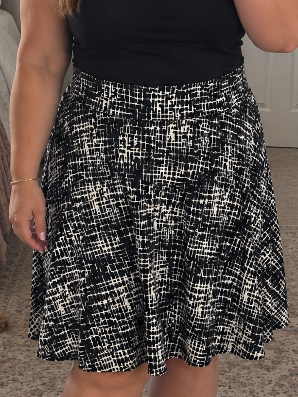 Black & White A-Line Skirt
